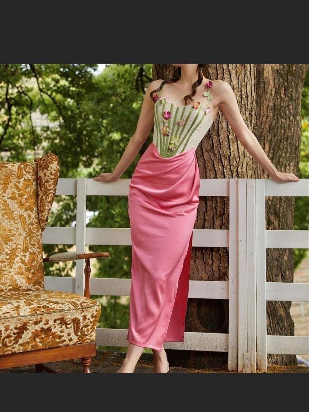 LaceMade Flower Vine Phantom Corset Dress L BNWT